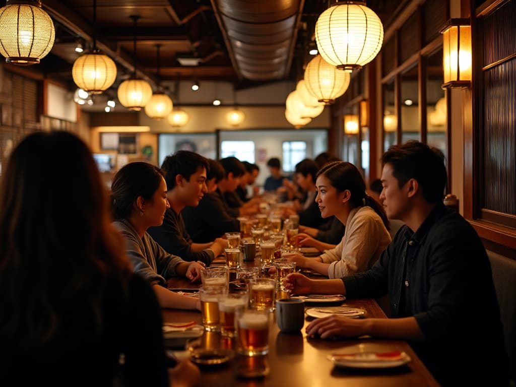 SNSの活用で繁盛している居酒屋の風景